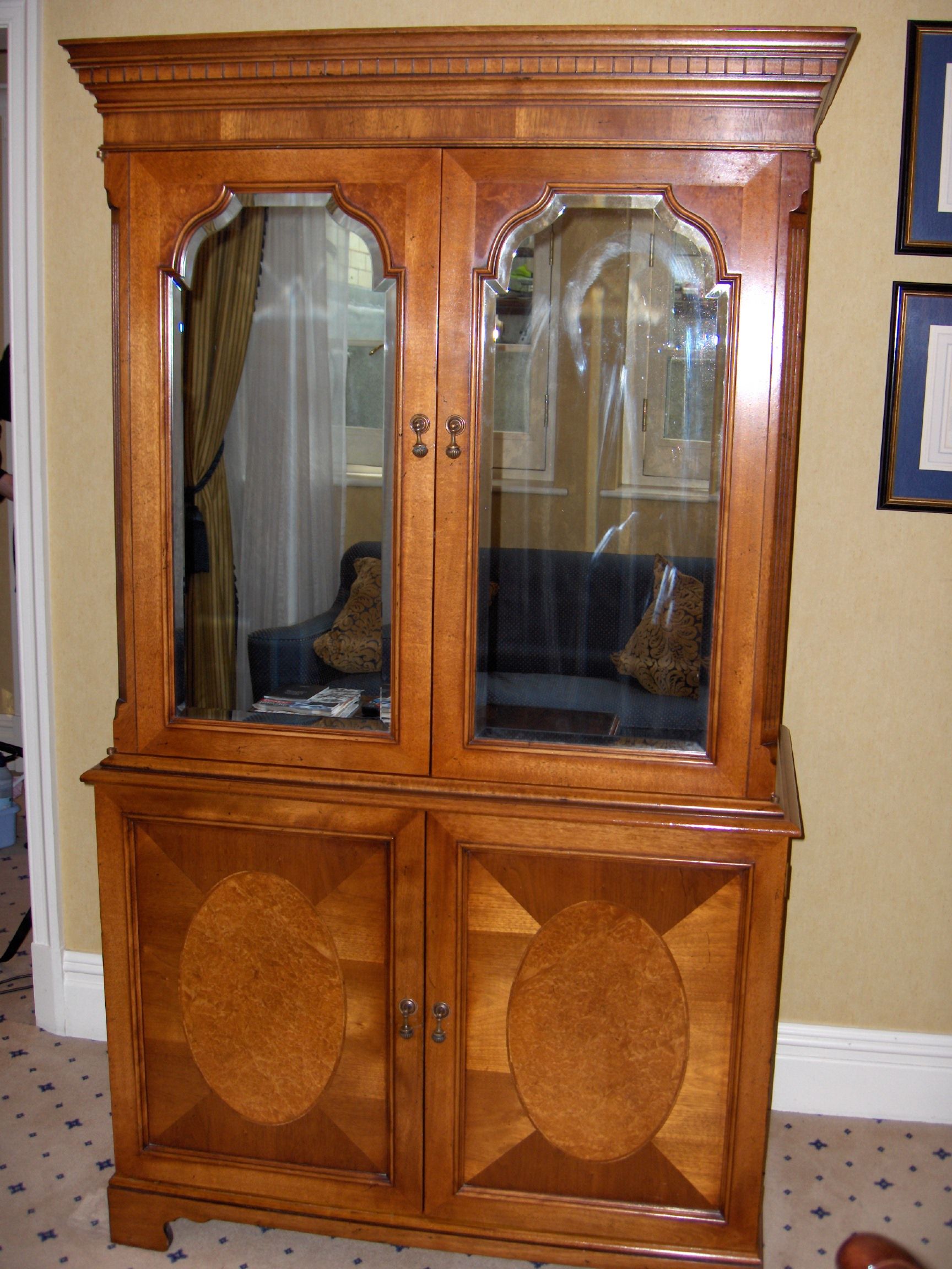 A walnut cabinet