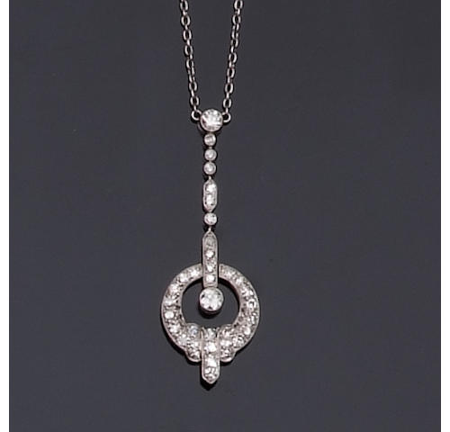 An Art Deco diamond pendant
