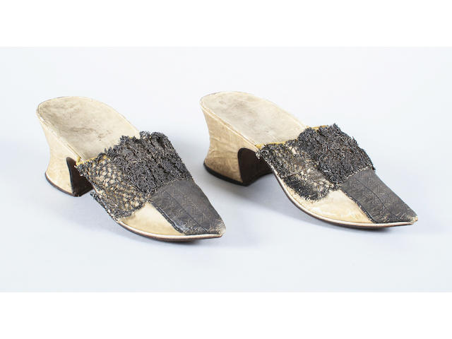 A pair of 18th century shoes belonging to Queen Caroline, Wife of George Regent