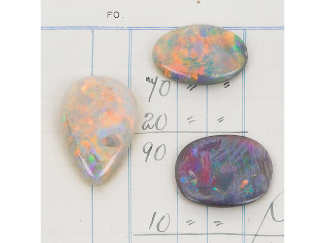 A collection of precious opals (15) (partially illustrated)