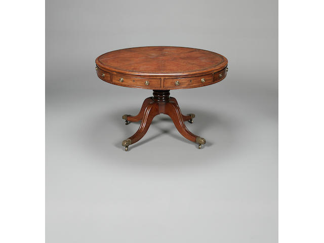 A Regency mahogany drum top table