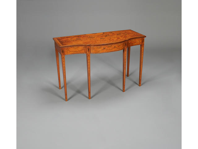An early 20th century satinwood and marquetry inlaid side table