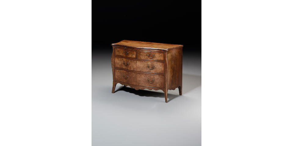 A George III mahogany and crossbanded serpentine Commode,attributed to Henry Hill of Marlborough