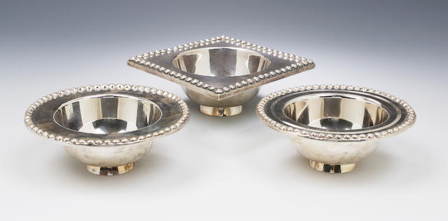 A matched pair of Traprain Treasure reproduction bowls By Brook & Son, Edinburgh 1924 & 1934