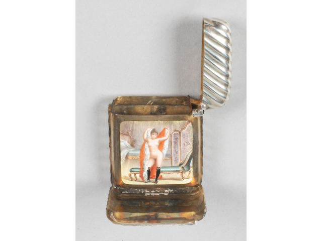 A late 19th/early 20th century French erotic vesta case