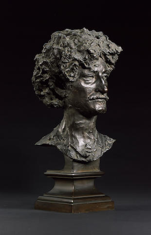 Alfred Gilbert:  Ignace Jan Paderewski, 1891 (cast 1934), Bronze, 60cm high, inscribed on base of ne