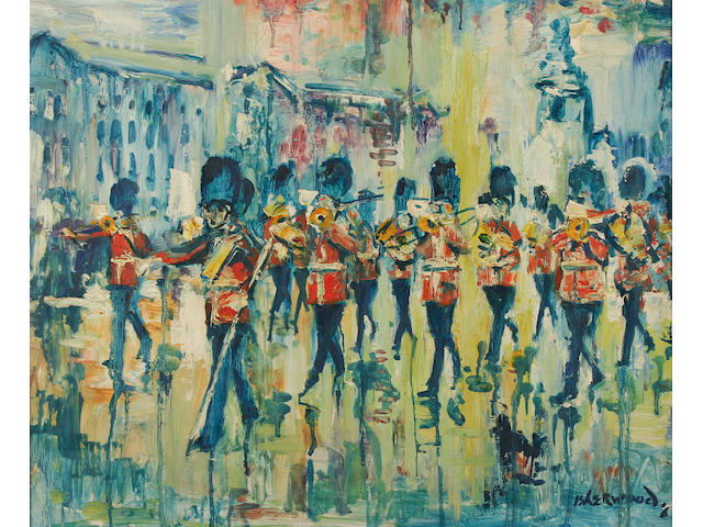James Lawrence Isherwood (British, 1917-1988) 'Rain, Guards Band, Buckingham Palace',