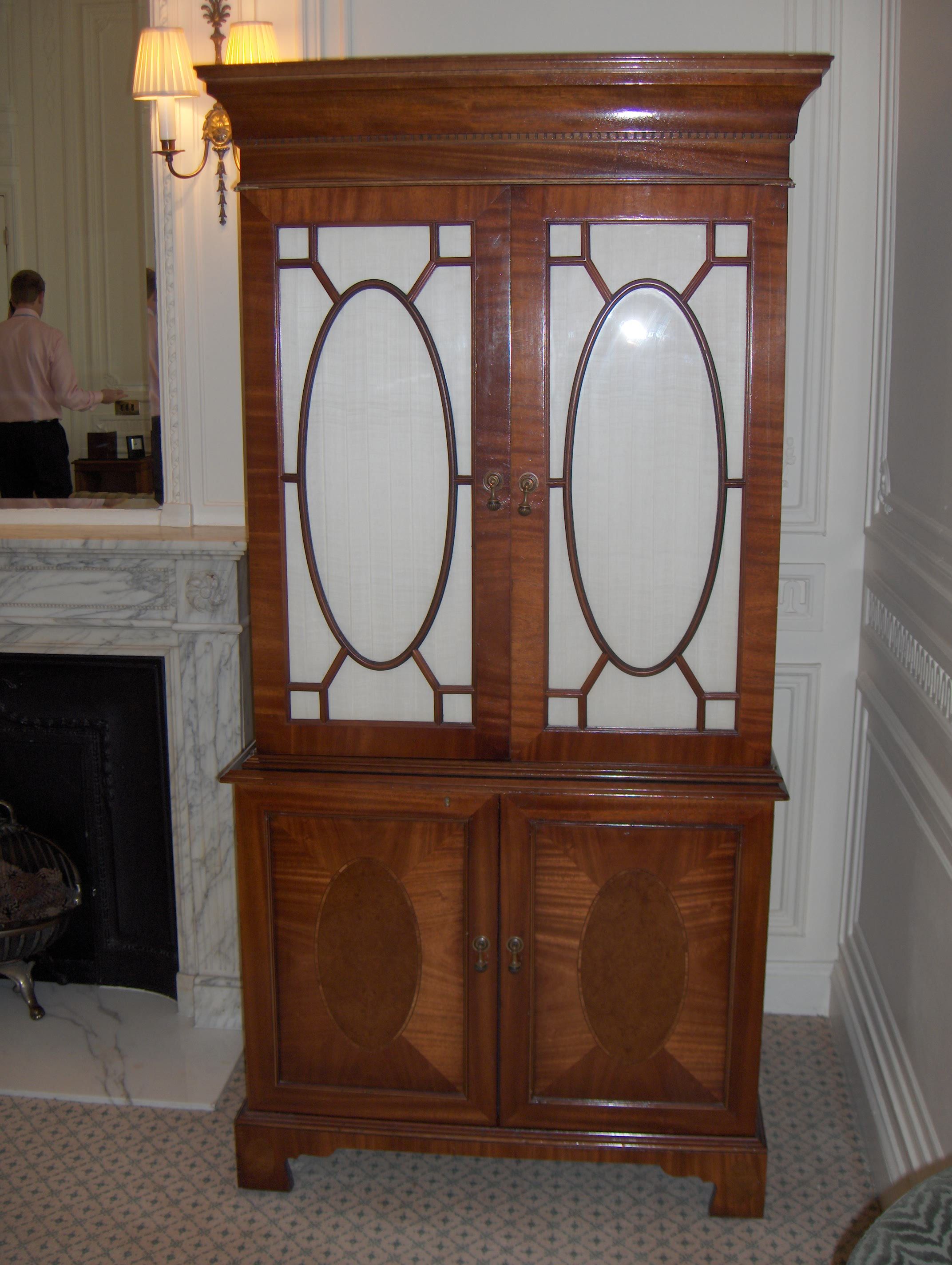 A walnut cabinet