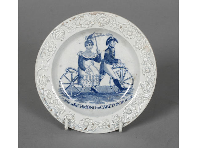 A nursery plate commemorating Visit from Richmond to Carlton House