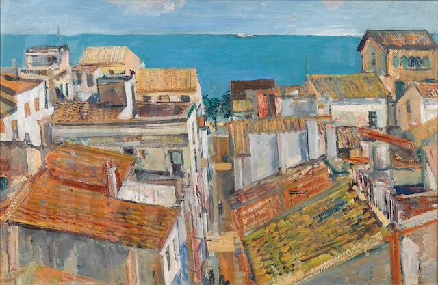 Bonhams John Minton British 1917 1957 View Of The Roof Tops