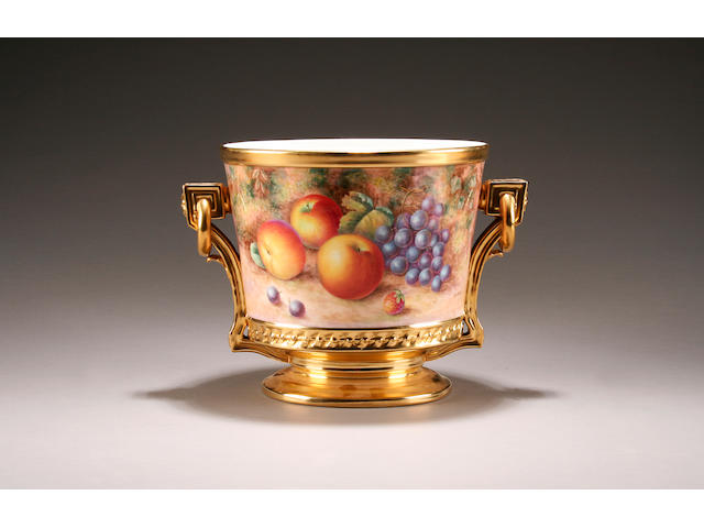 A large Royal Worcester ice bucket by Harry Ayrton, post war