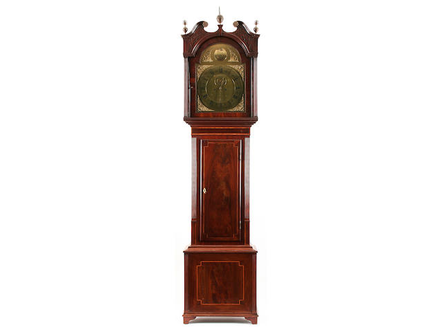 A mahogany-cased eight-day brass dial longcase clock Anonymous