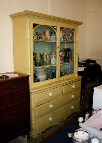A Victorian painted pine dresser,