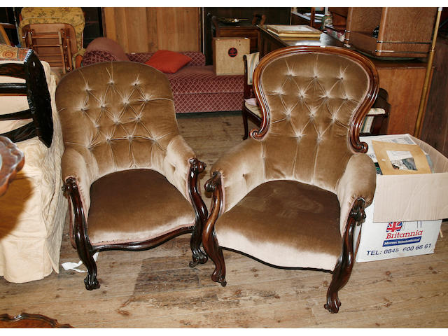 A Victorian easy chair,