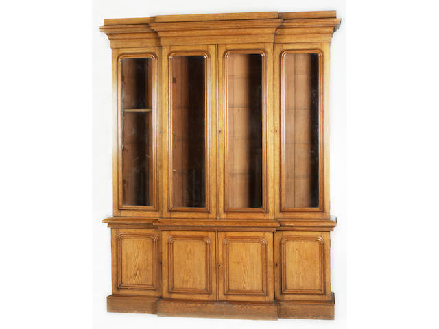 A late Victorian oak bookcase