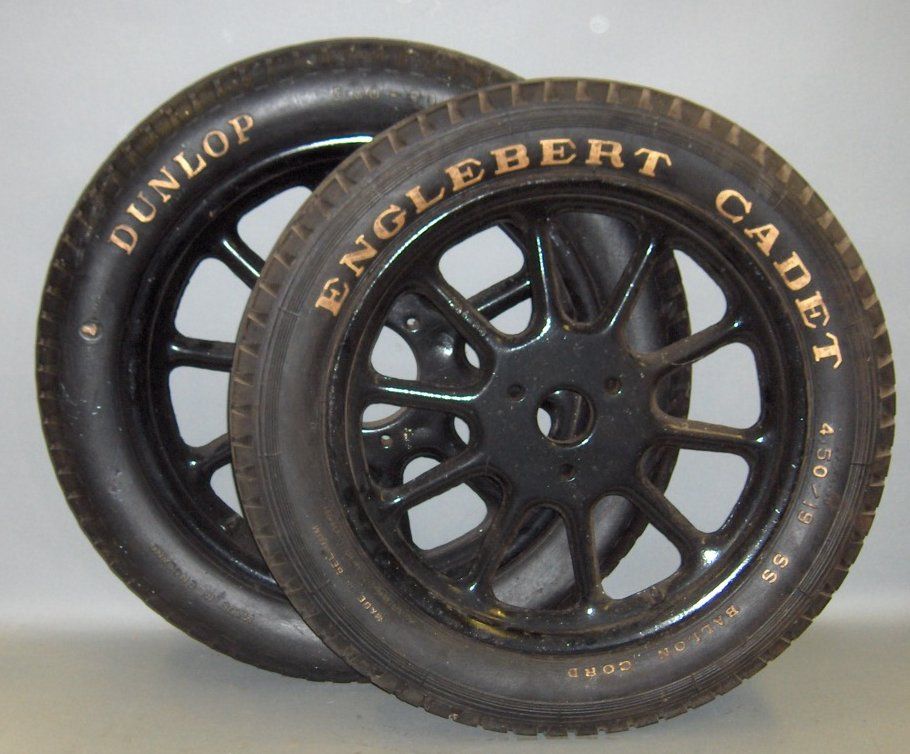Bonhams Cars : Two vintage Dunlop wheels,