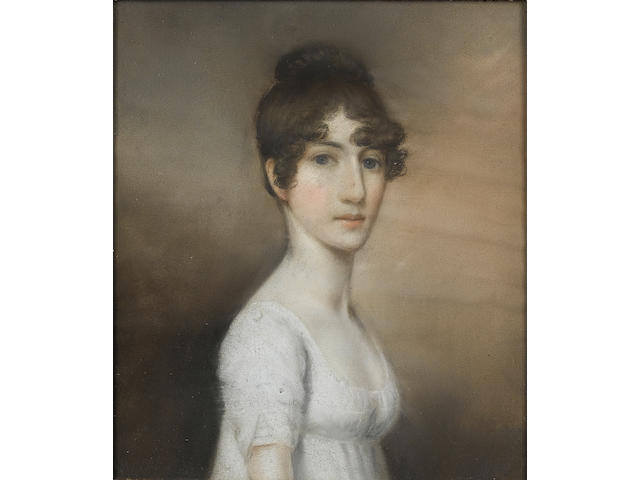 Circle of Ellen Wallace Sharples (British, 1769-1849) a portrait of a young woman 21.5 x 19cm.
