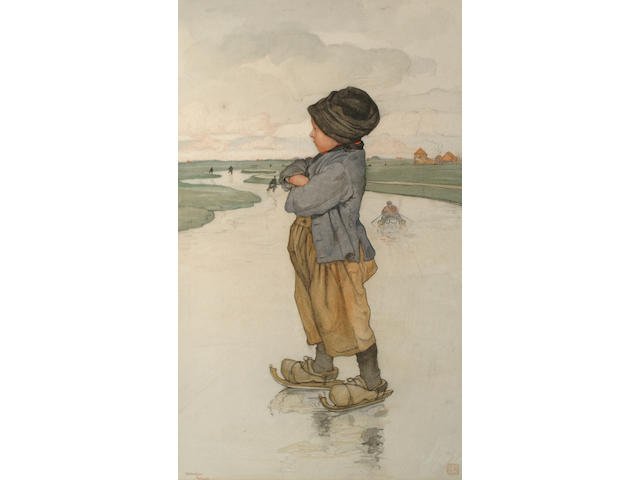Nico Jungmann (Dutch, 1872-1935) The young ice skater