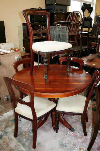 A set of six Victorian mahogany dining chairs,