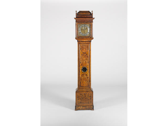 A fine early 18th century marquetry inlaid walnut longcase clock John Kynning, London