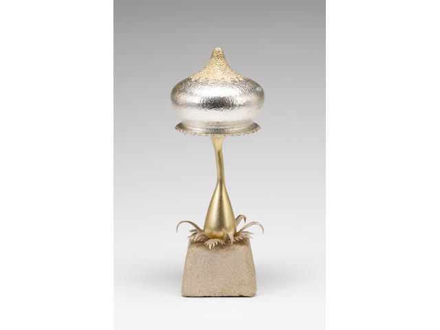 CHRISTOPHER NIGEL LAWRENCE : A large silver and silver-gilt fairy tale novelty surprise mushroom, 'Cinderella', London 1979, limited edition numbered 8 of 10,