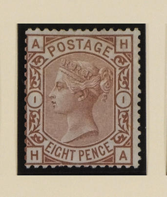 1876: Prepared for use but not issued 8d. purple-brown HA mint, short perf. at foot otherwise fine. SG &#163;7,500.