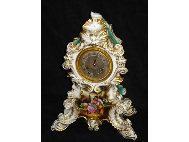 A French porcelain mantel clock, circa 1880