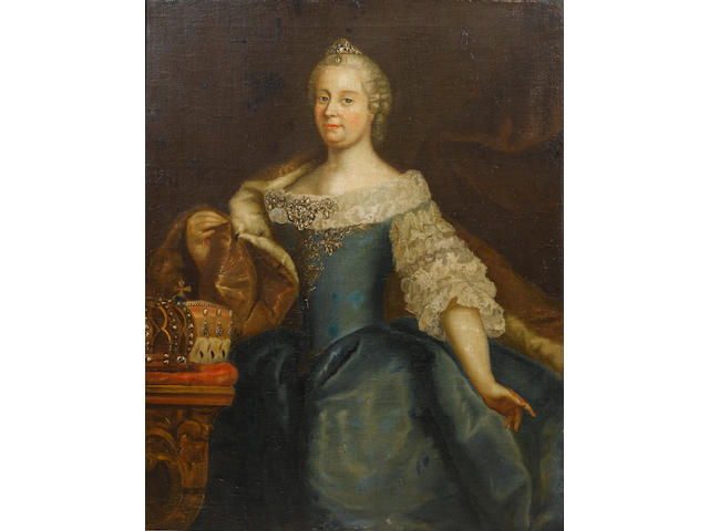 Follower of Martin van Meytens II (Stockholm 1695-1770 Vienna) Portrait of Empress Maria Theresa, 126 x 99 cm. (49 5/8 x 39 in.)