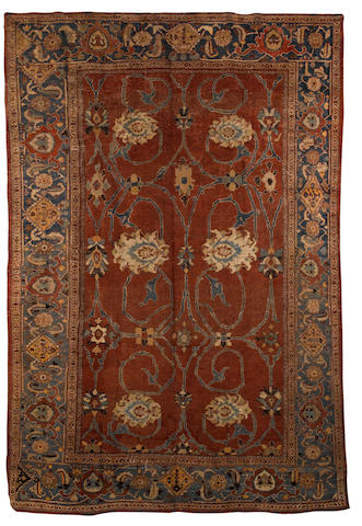 A Mahal carpet West Persia, 14 ft 9 in x 10 ft 2 in (450 x 310 cm) restoration