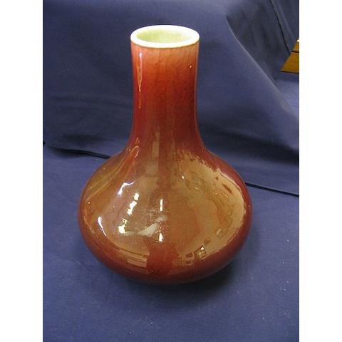 A Chinese ox blood crackle glaze vase