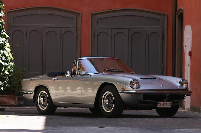 27,000 kilometres from new, one of only 123 built,1969 Maserati Mistral 3.7-Litre Spyder  Chassis no. AM109S1 731 Engine no. AM109S 731