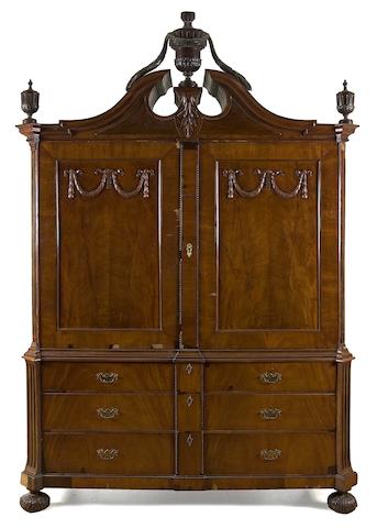 A Dutch mahogany neo-classical armoire