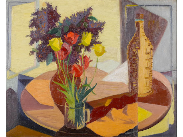 Frederick Gore R.A. (British, born 1913) Still life with tulips 61 x 76.2 cm. (24 x 30 in.)