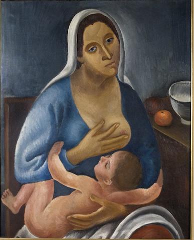 Dimitrios Galanis (Greek, 1880-1966) Motherhood 93 x 73 cm.