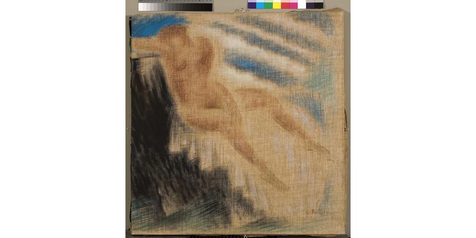 Constantinos Parthenis (Greek, 1878-1967) The bather 59.5 x 57 cm.