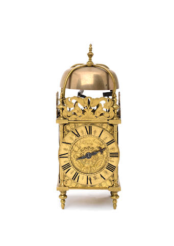 An 18th century French striking lantern clock Now signed Edward East, Londini