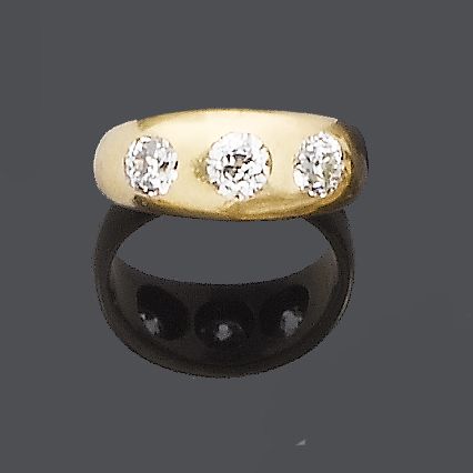 A diamond three-stone ring