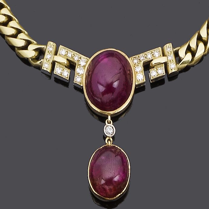 A ruby and diamond necklace