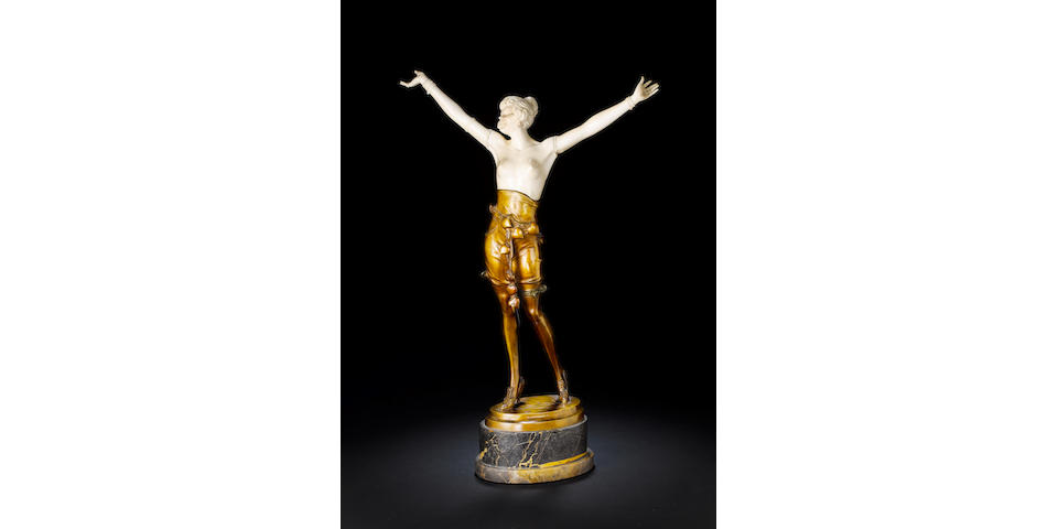Bruno Zach A Large Bronze and Carved Ivory Figure, circa 1920