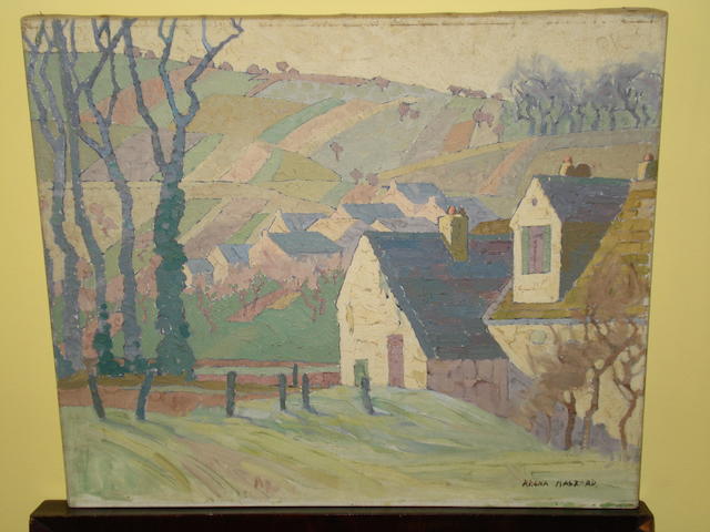 Rhona Haszard (New Zealand, 1900-1931) 'Les Evaux-sur-Marne', signed, oil on canvas, unframed, 39 x 45.5cm.