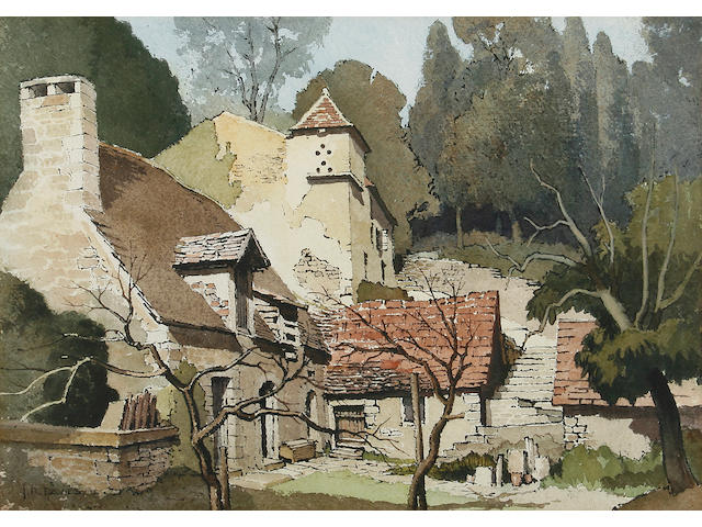 John R. Davies (British, 1899-1985) Malcesine, Lake Garda 34 x 49cm (13 1/2 x 19 1/4in).