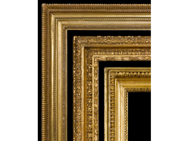 An English 18th Century carved and gilded Romney frame