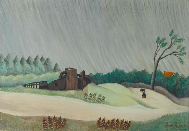 Henri Rousseau, Le Douanier (French, 1844-1910) Un matin de pluie 37.3 x 54.4 cm (14 5/8 x 21 3/8 in)