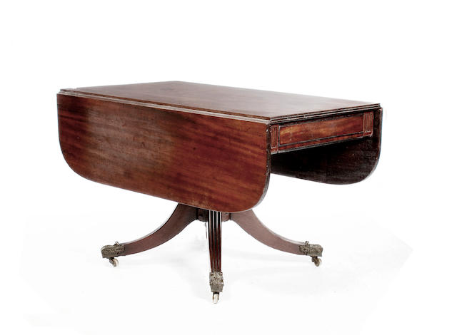 A Regency mahogany drop flap centre table,