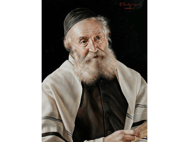 Otto Eichinger (Austrian, born 1922) A portrait of a Rabbi, and another, a pair, each 25 x 18.5cm (9 13/16 x 7 5/16in) (2).