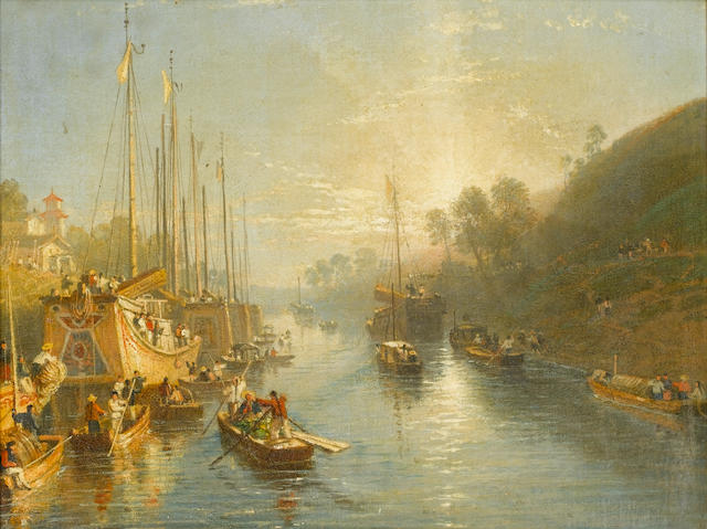 William Havell (British, 1782-1857) Sunrise on the Grand Canal of China 33 x 41 cm. (13 x 16 in.)