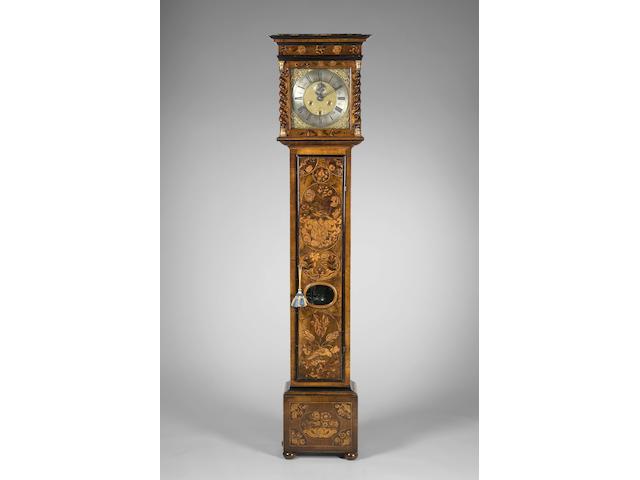 A William and Mary walnut and marquetry longcase clock Cornelius Herberte, London