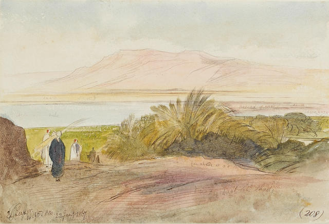 Edward Lear (British, 1812-1888) El Luxor 17 x 25 cm. (6&#190; x 9&#190; in.)