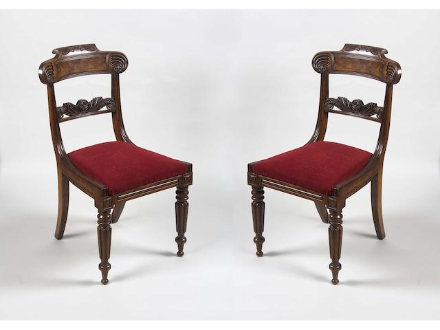 A good set of eight George IV Scottish mahogany dining chairs in the manner of William Trotter of Edinburgh