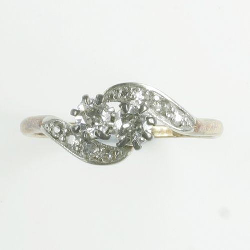 A diamond two stone ring,